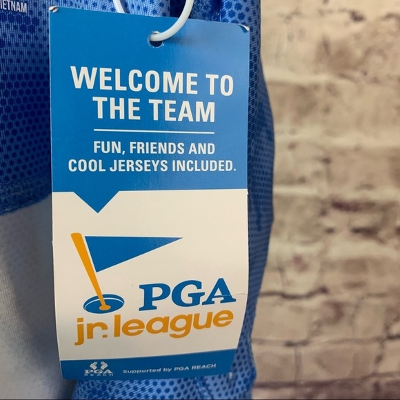 Garb Inc Boys PGA Jr League Maters Blue Camo Short Sleeve Polo - Picture 8 of 12